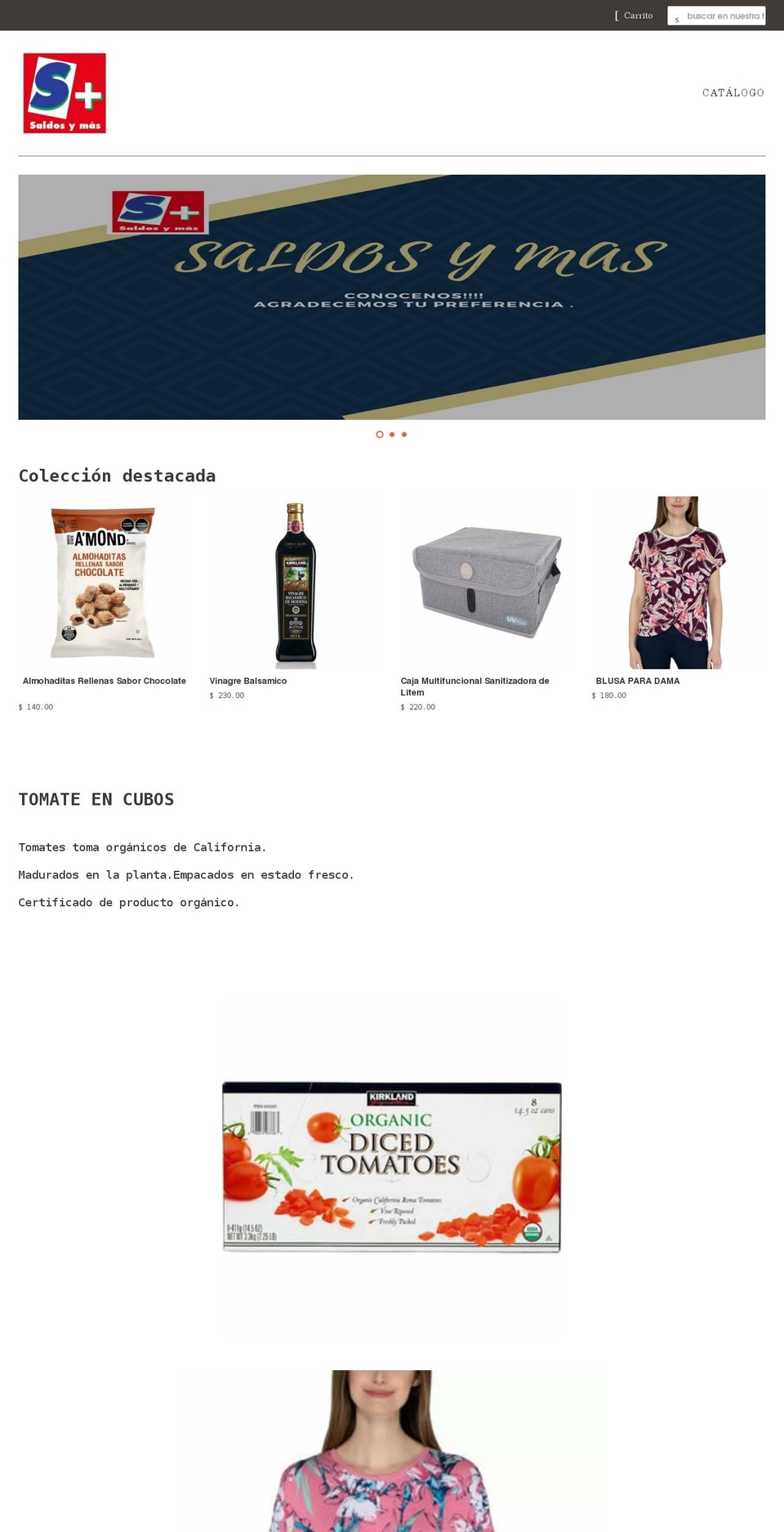 saldosymas.com shopify website screenshot