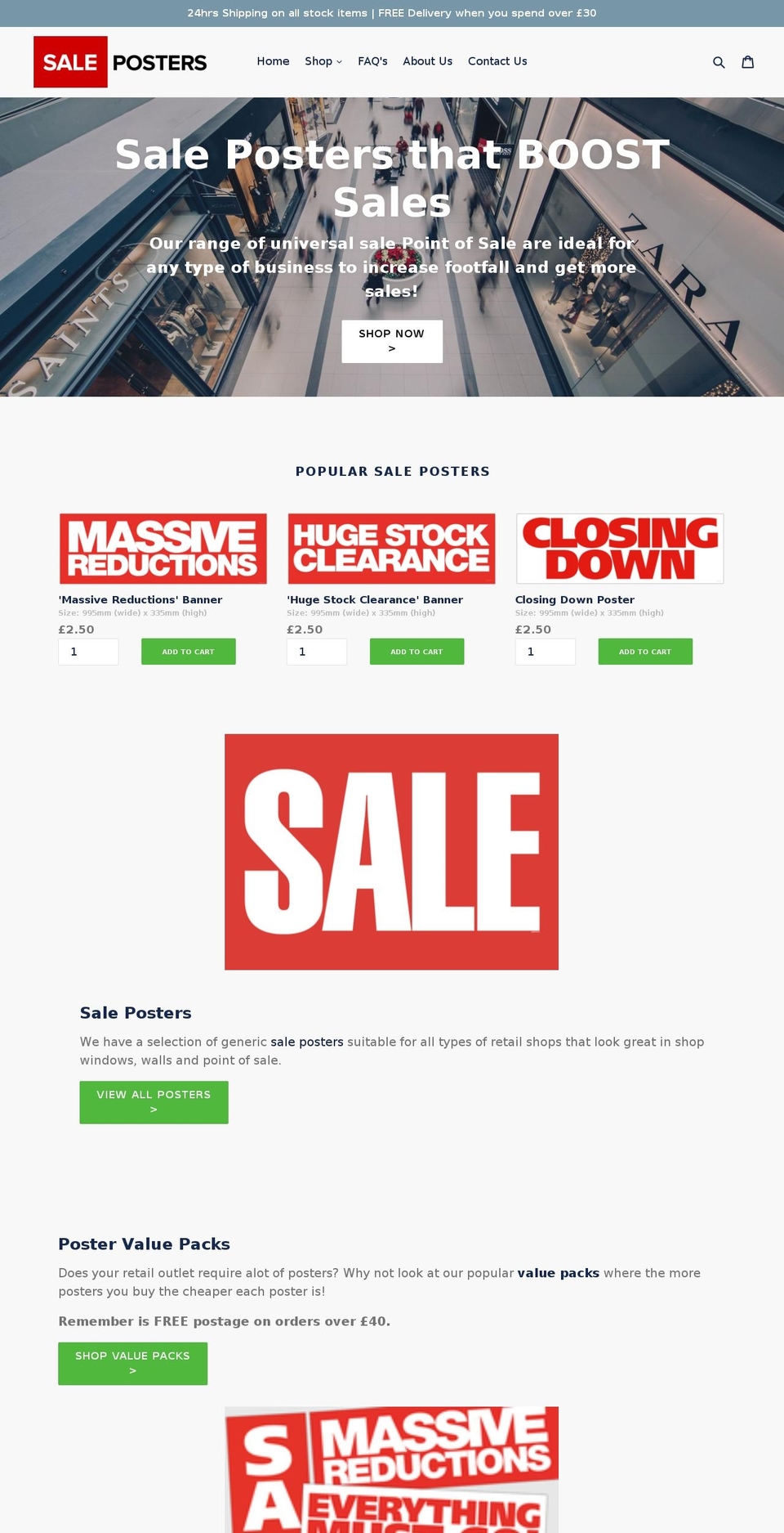 sale-posters.co.uk shopify website screenshot