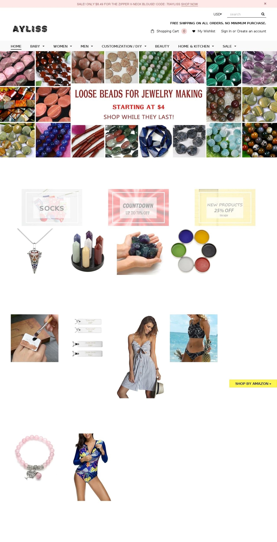 sale.ayliss.com shopify website screenshot
