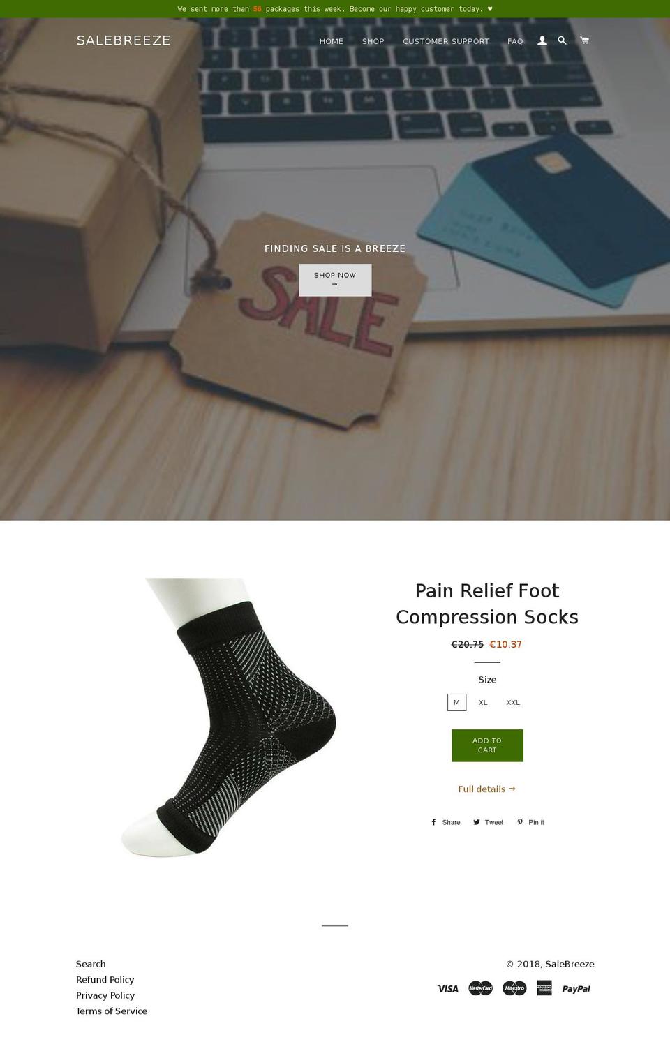 salebreeze.com — Shopify storefront screenshot