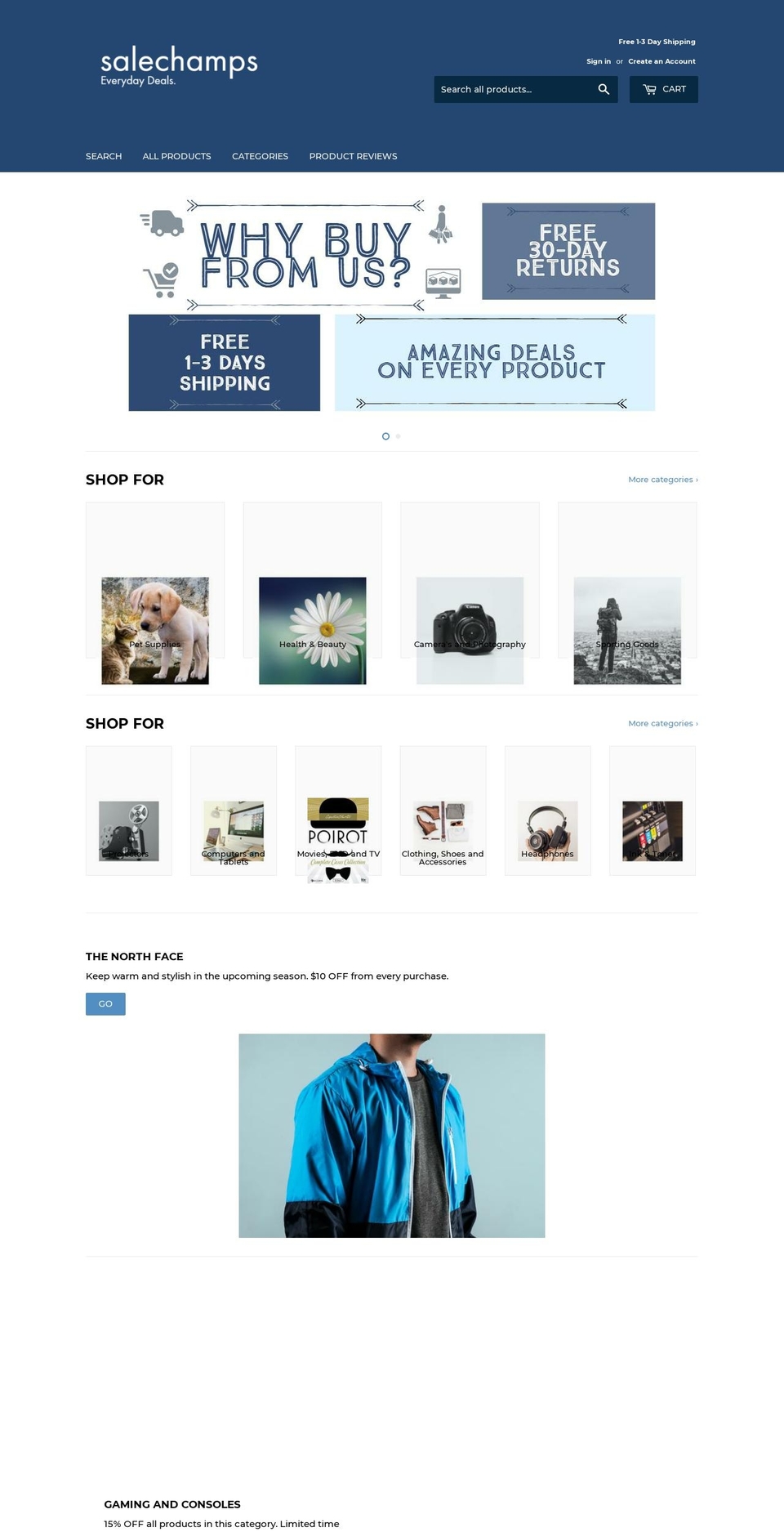 salechamps.com shopify website screenshot