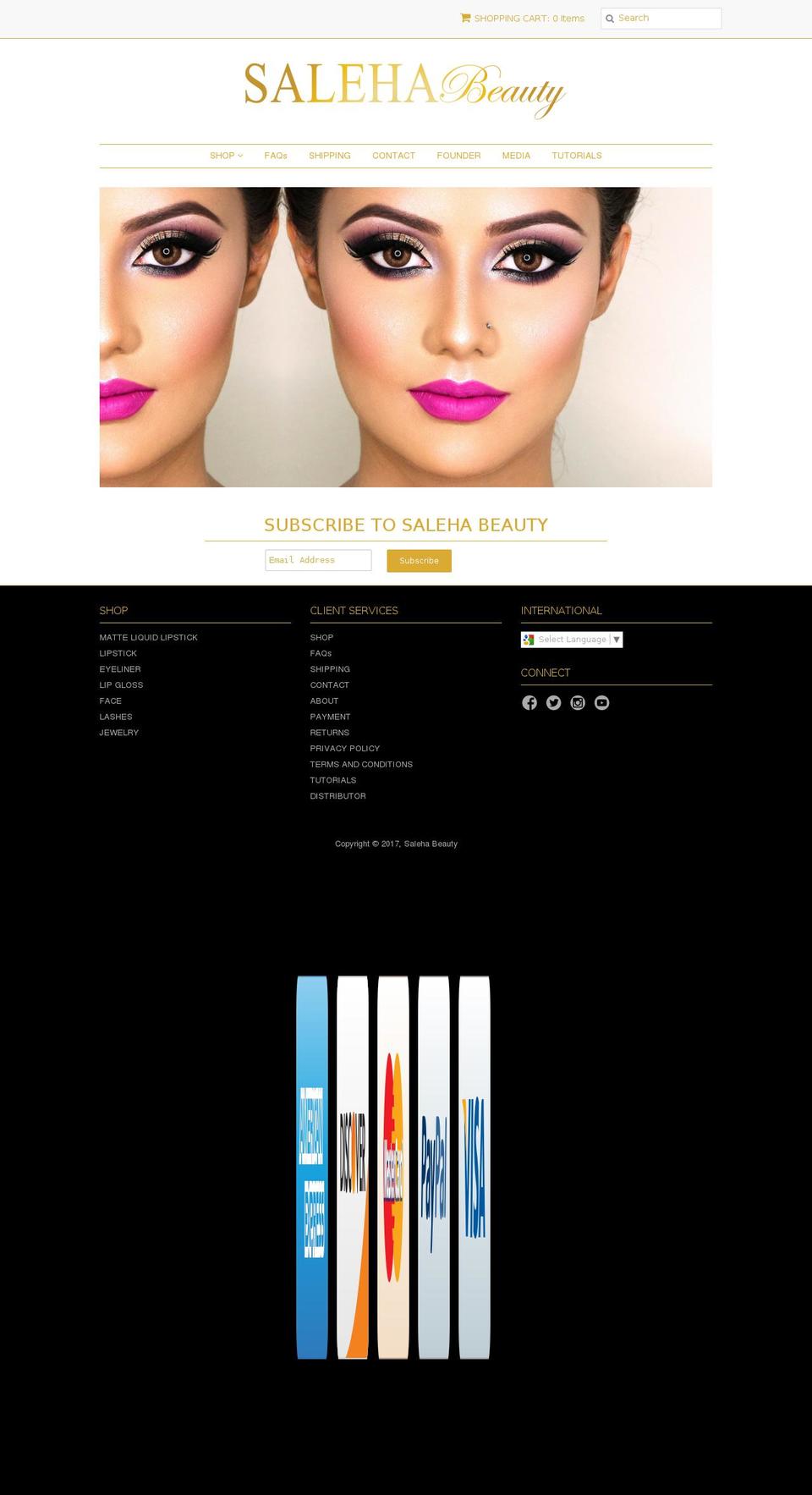 salehabeauty.com shopify website screenshot