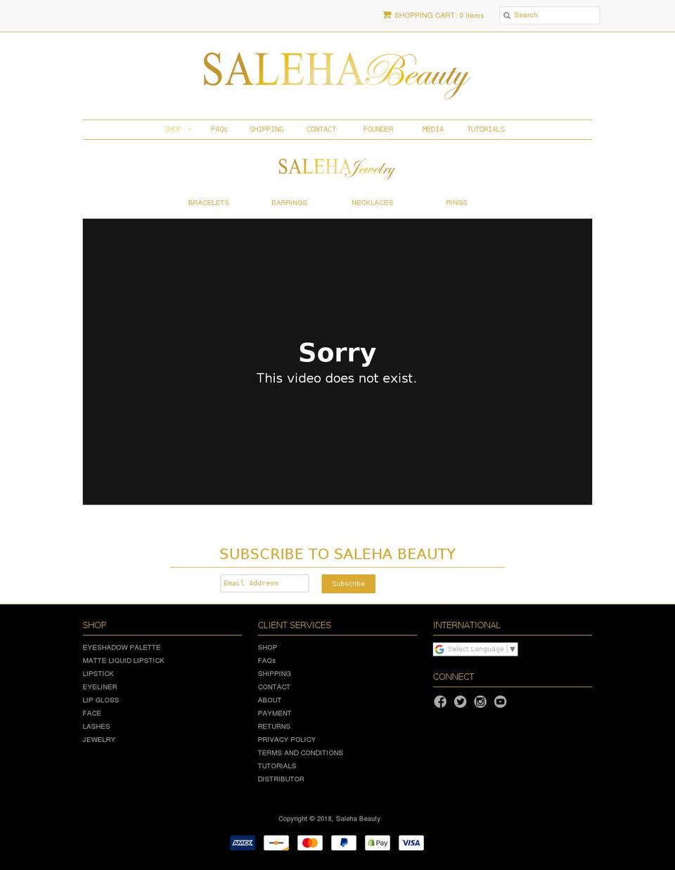 salehajewelry.com — Shopify storefront screenshot