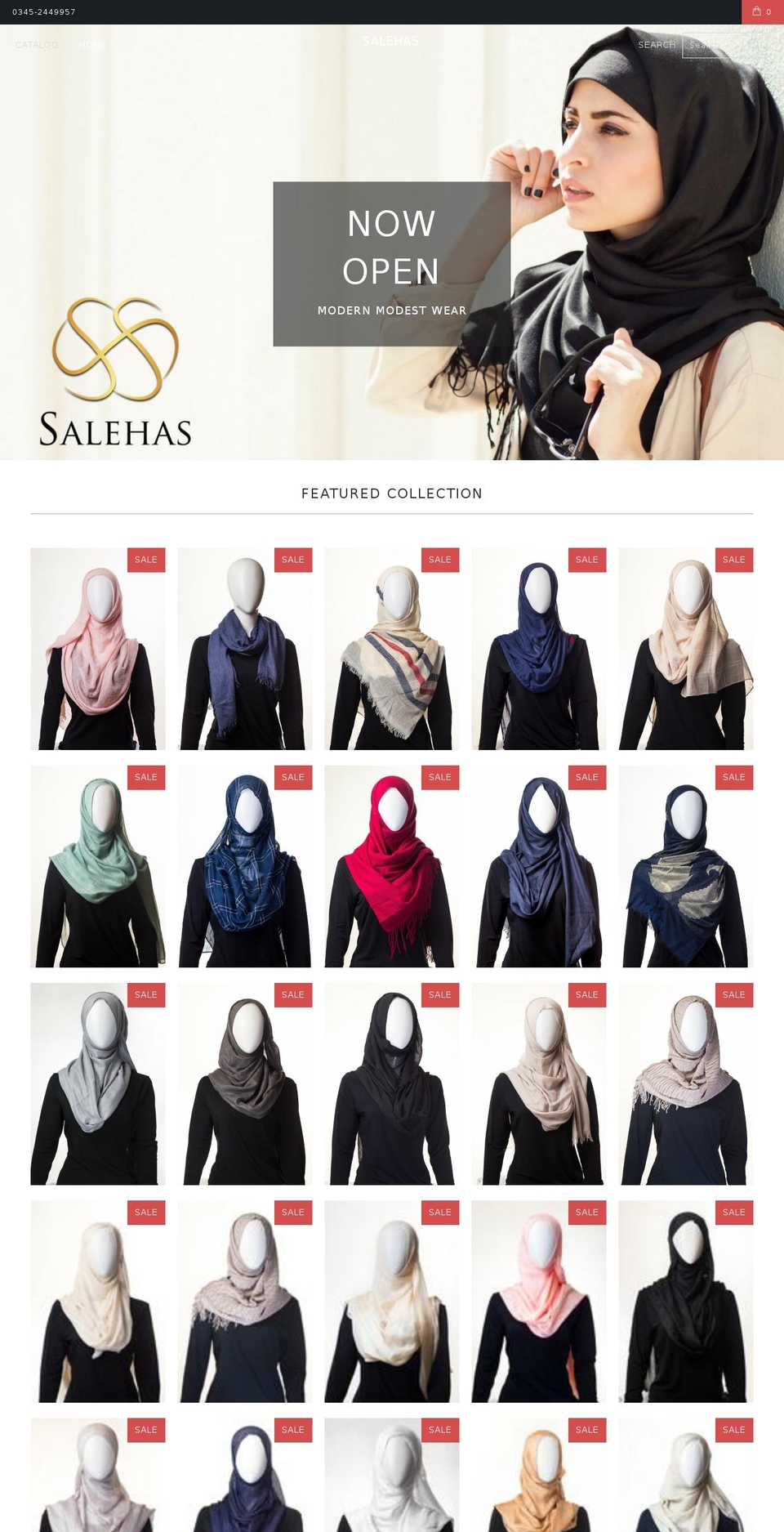 salehas.com shopify website screenshot