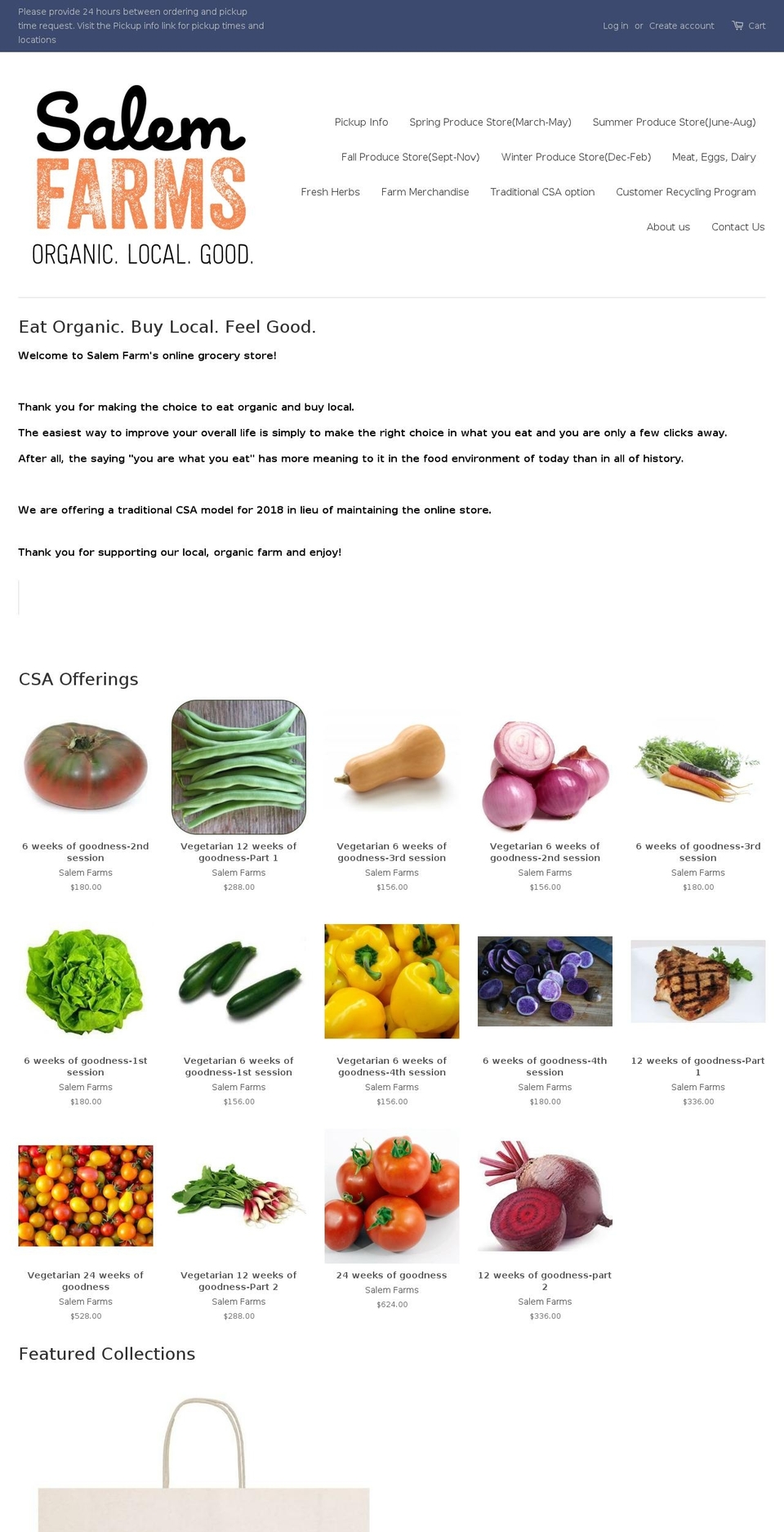 salemfarms.biz shopify website screenshot