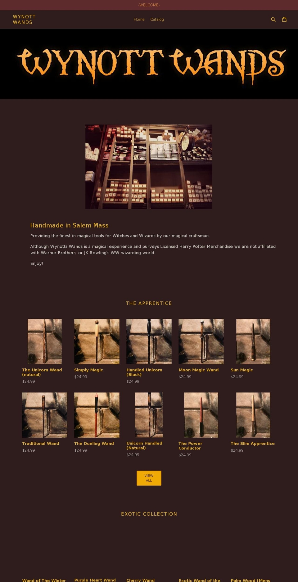 salemmagicshop.com — Shopify storefront screenshot
