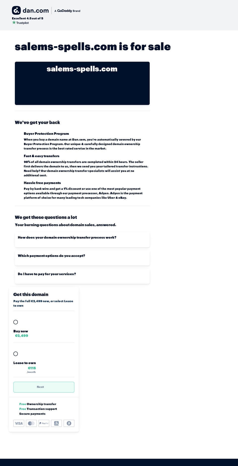 salems-spells.com shopify website screenshot