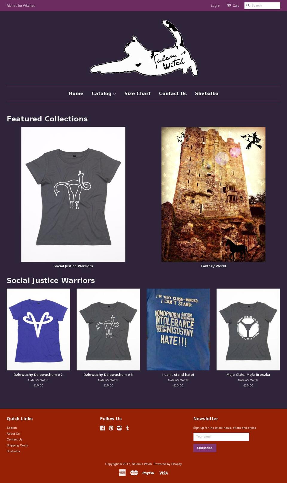 salems-witch.com shopify website screenshot