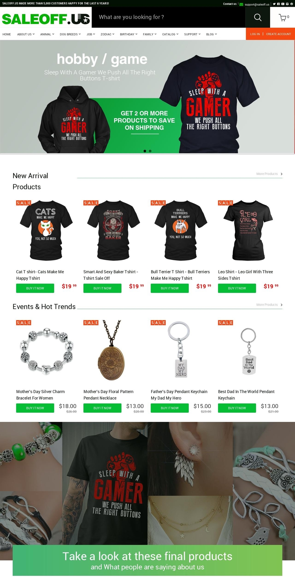 saleoff.us shopify website screenshot