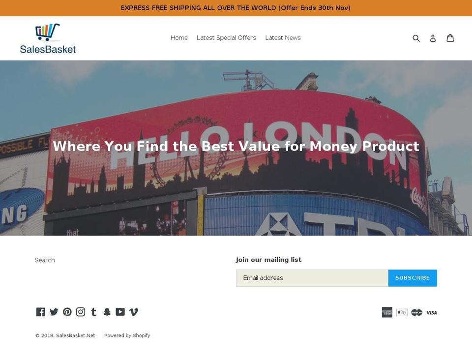 salesbasket.net shopify website screenshot