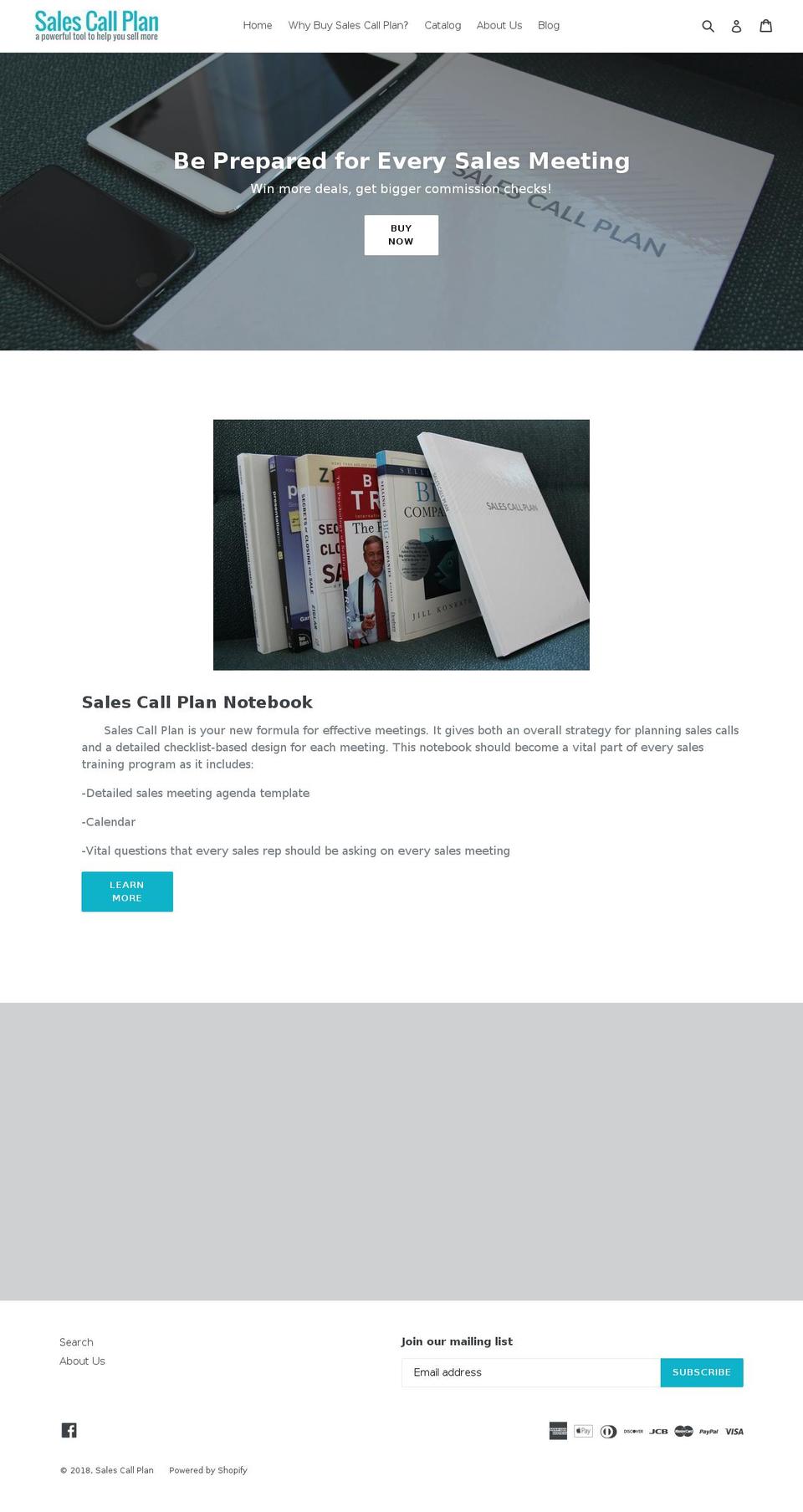 salescallplan.com — Shopify storefront screenshot