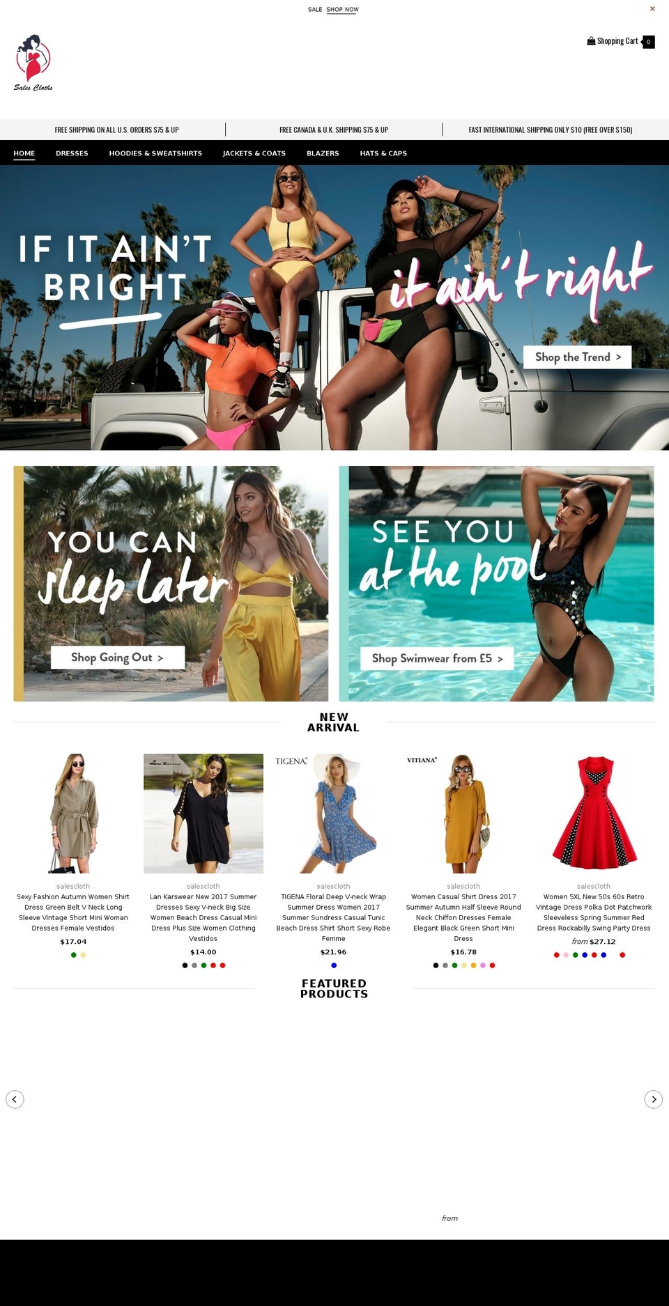 salescloth.com shopify website screenshot