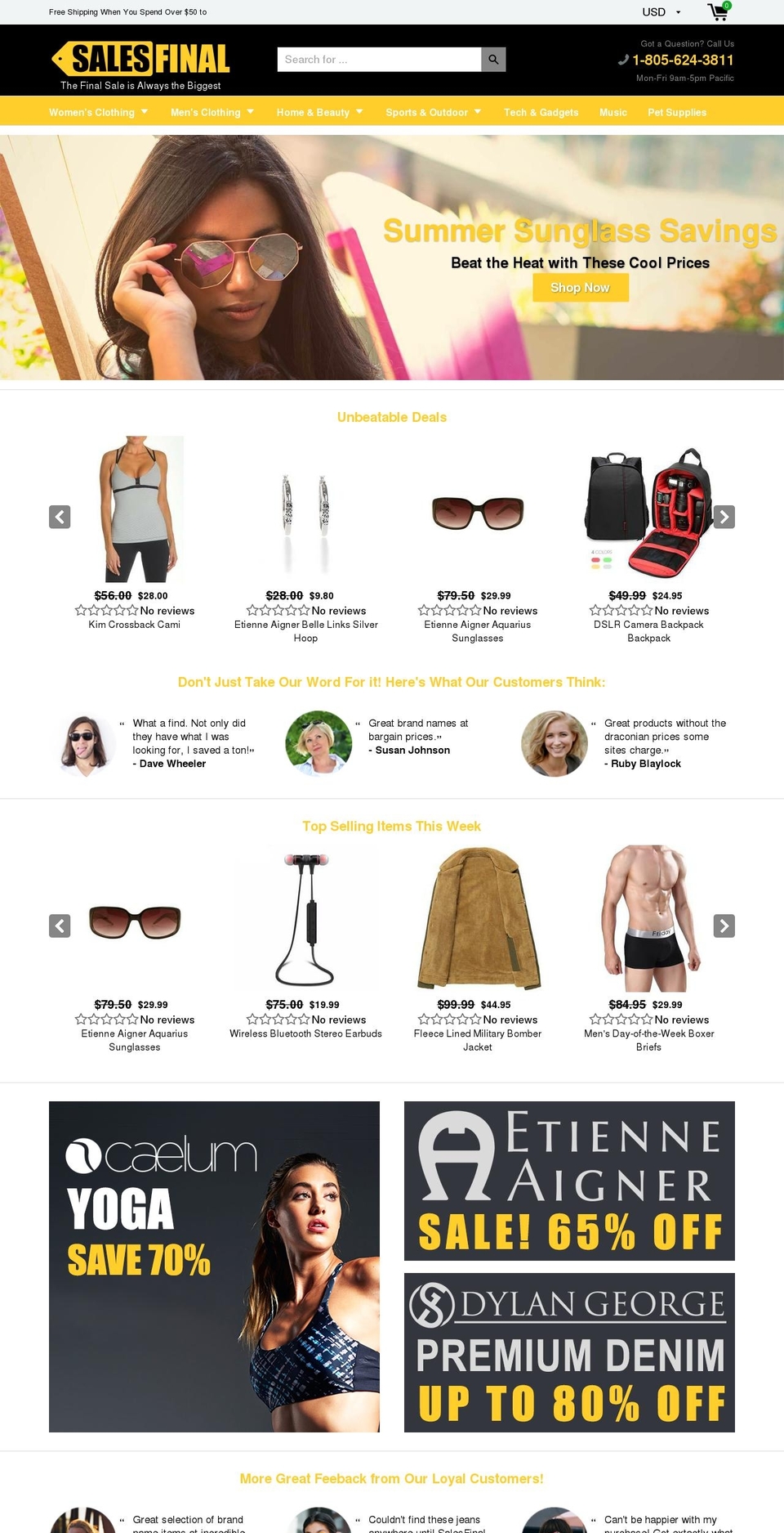 salesfinal.com shopify website screenshot