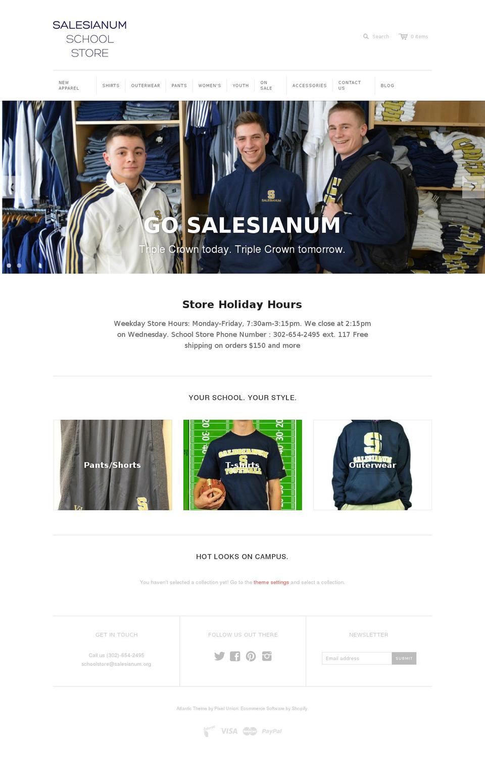 salesianumstore.com shopify website screenshot