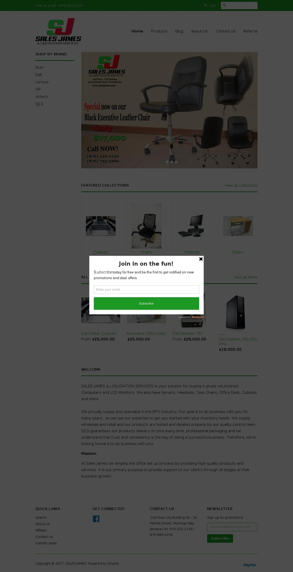 salesjames.com shopify website screenshot