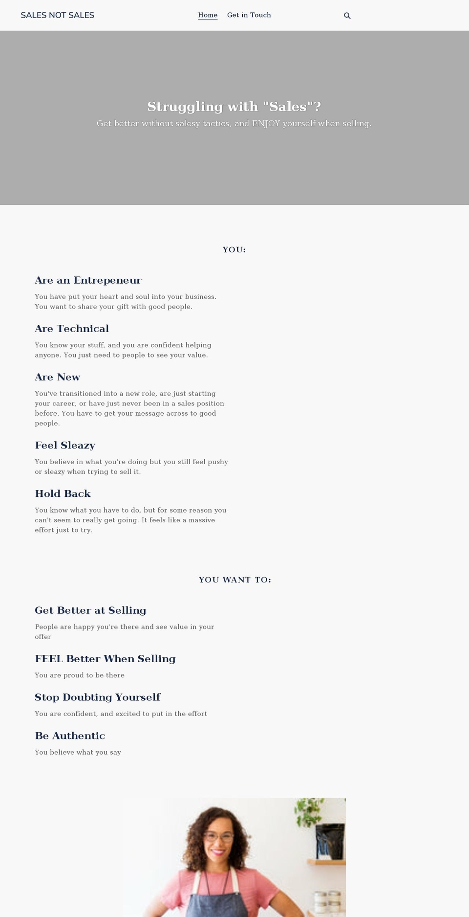 salesnotsales.com shopify website screenshot