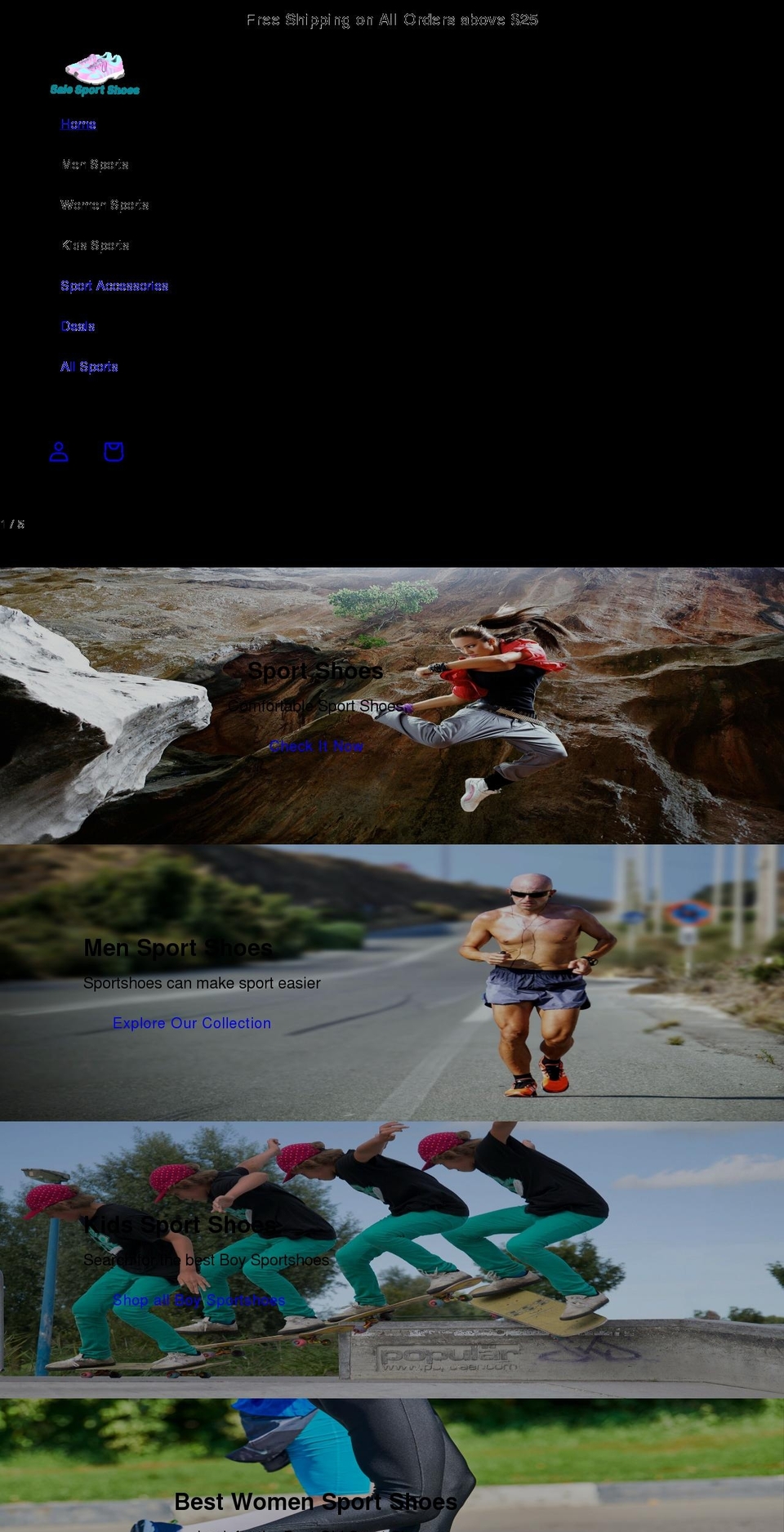 salesportshoes.com shopify website screenshot