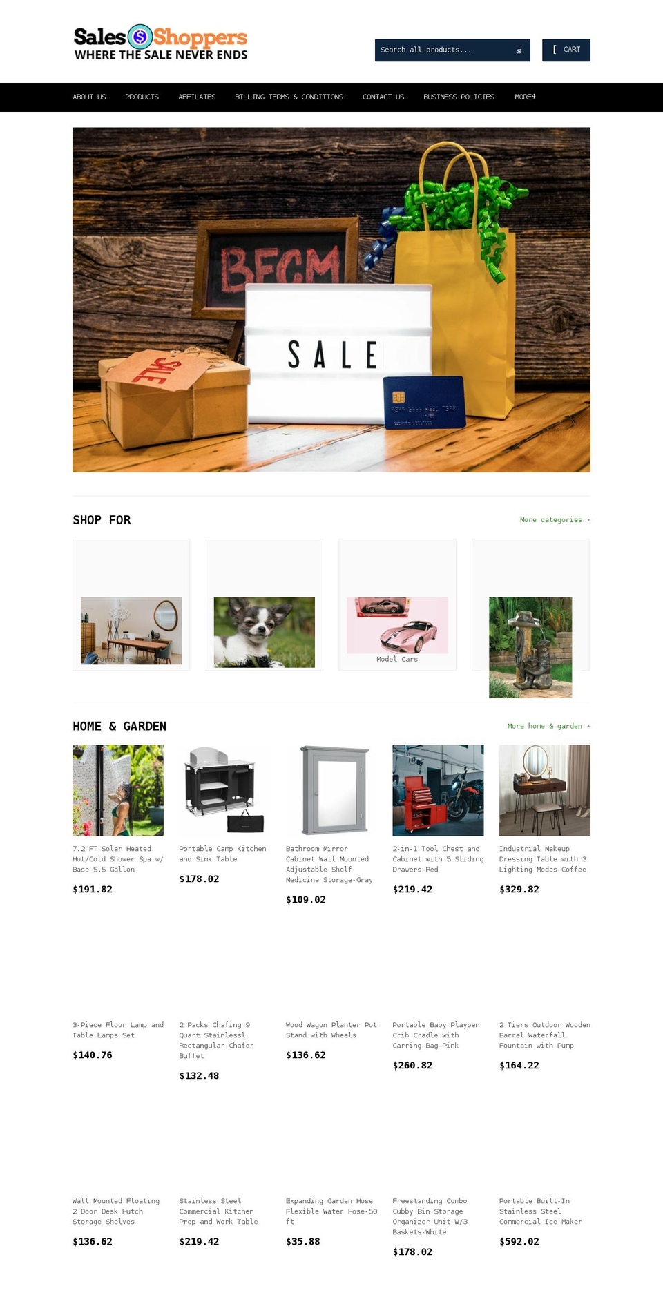 salesshoppers.com shopify website screenshot