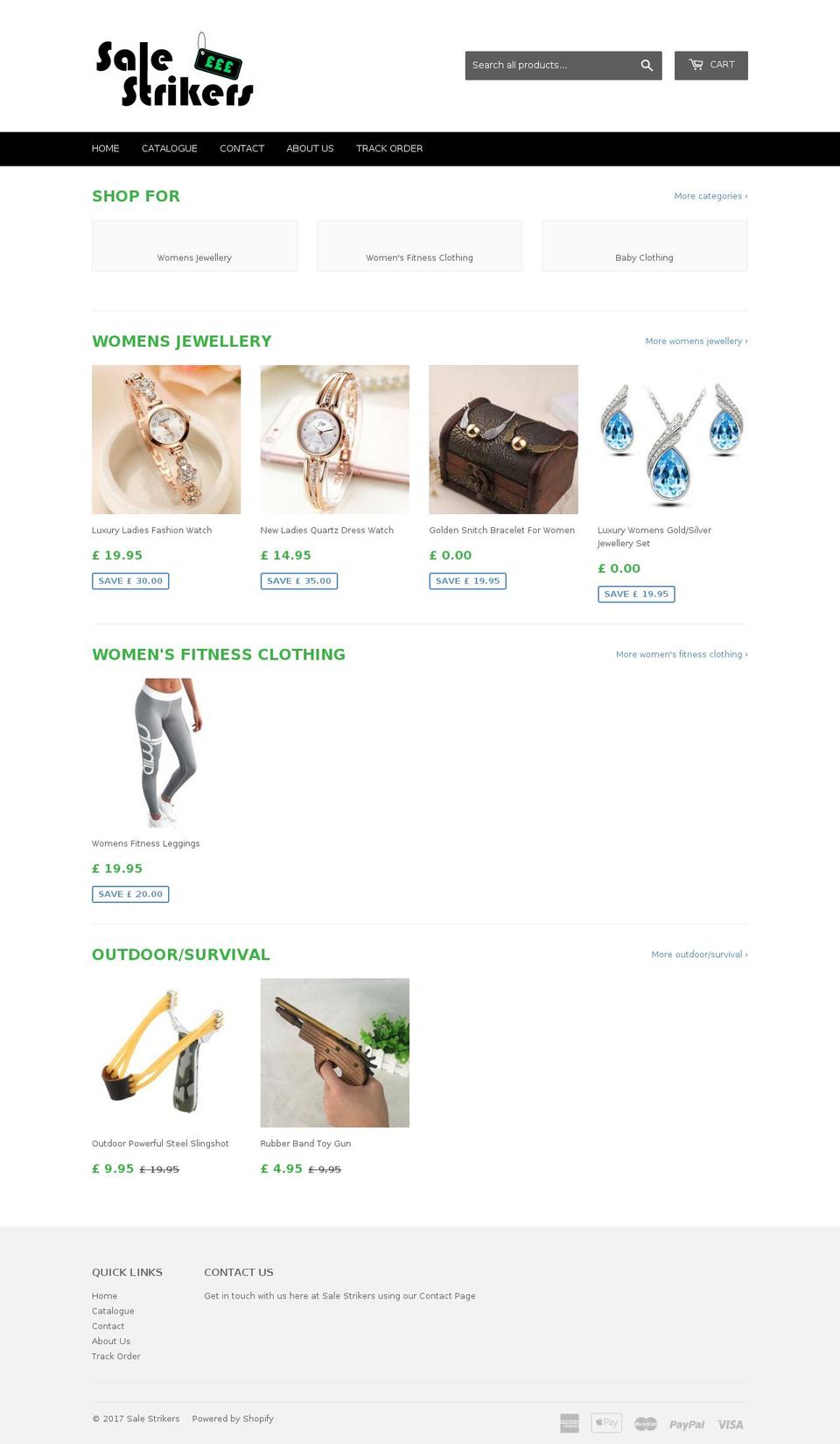 salestrikers.com shopify website screenshot