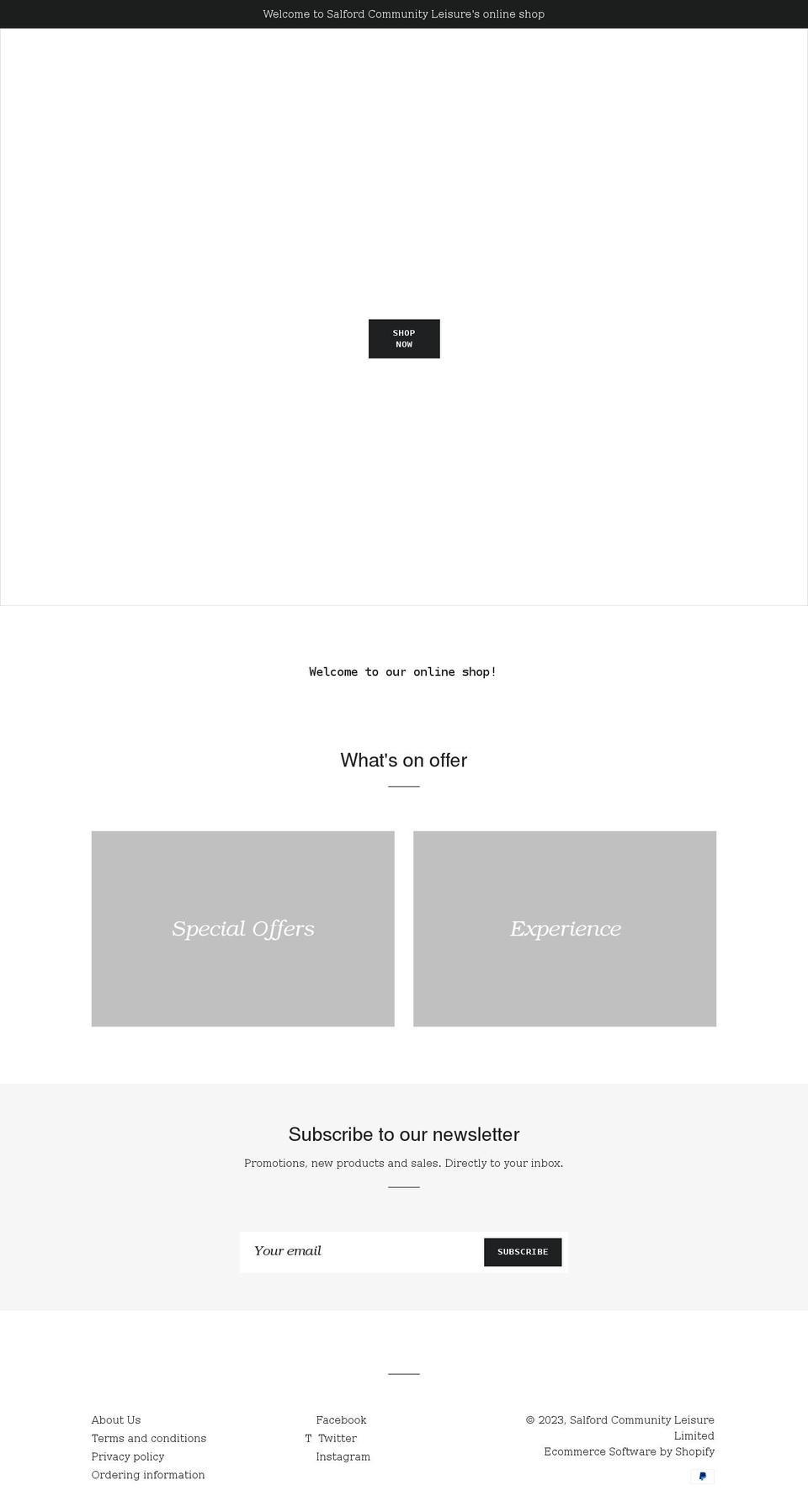 salford-community-leisure-limited.myshopify.com shopify website screenshot