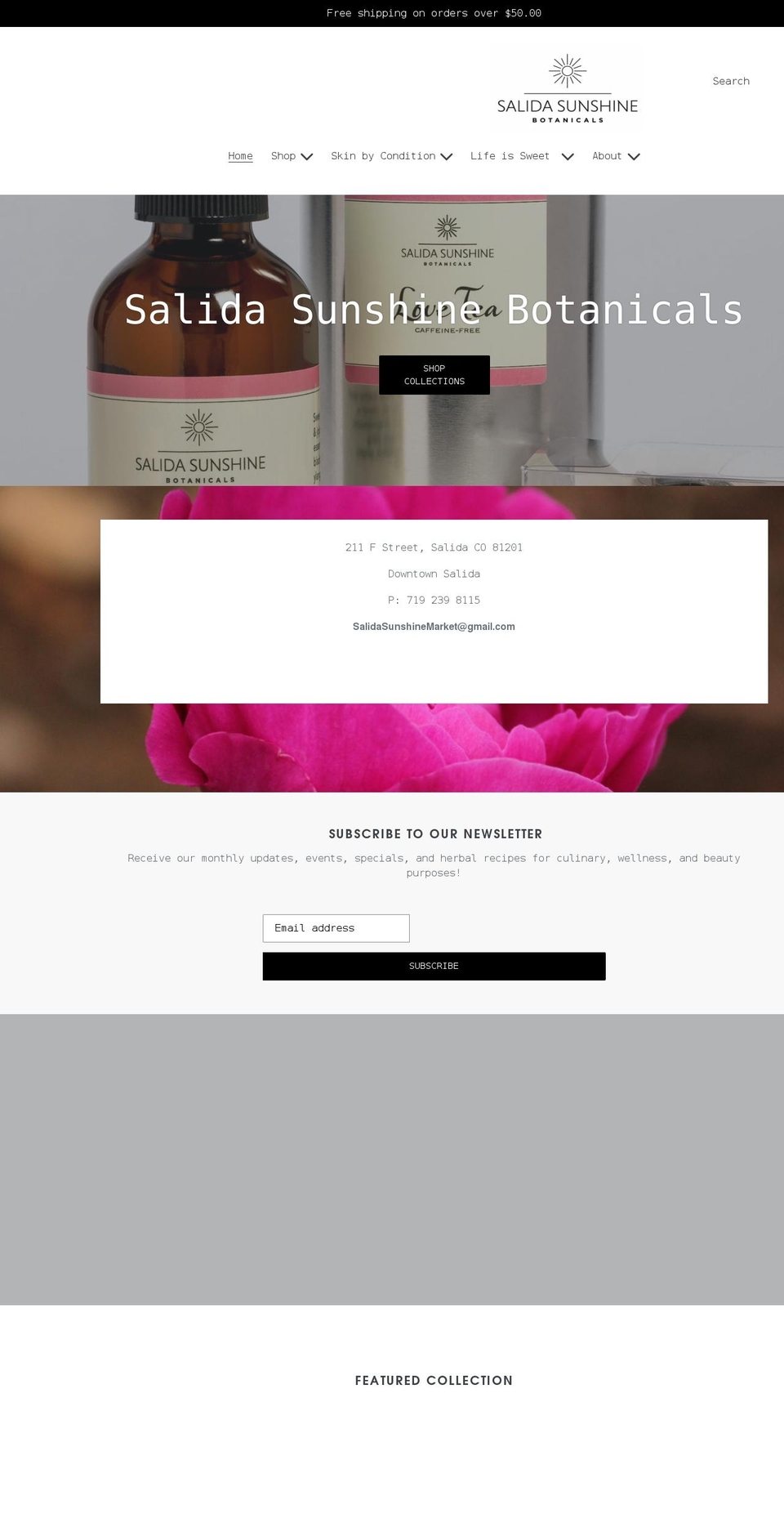 salidasunshine.com shopify website screenshot