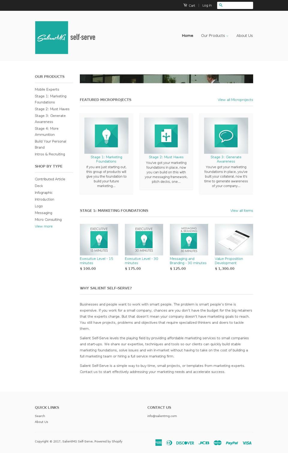salient-quanta.com shopify website screenshot