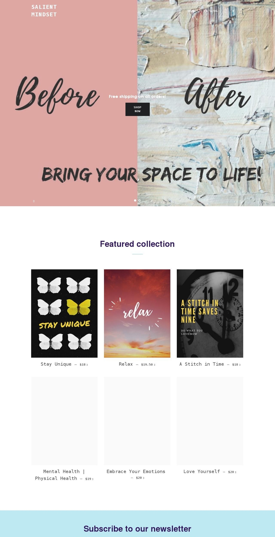salientmindset.com shopify website screenshot