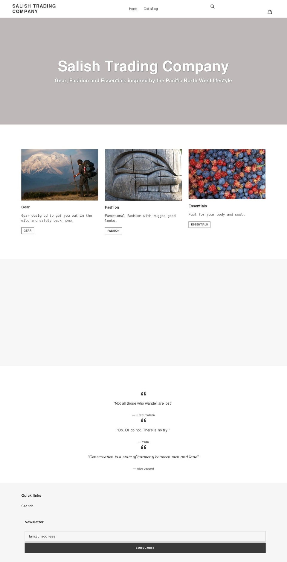 salishtradingcompany.com shopify website screenshot