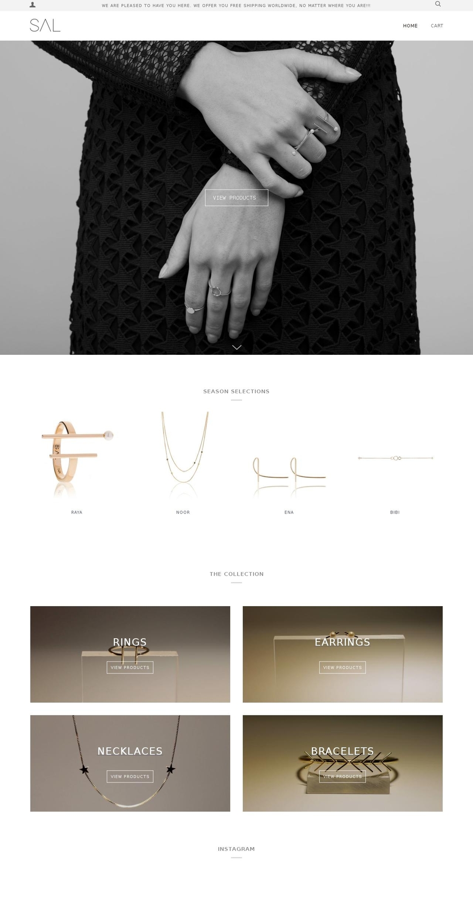 saljewellery.com — Shopify storefront screenshot