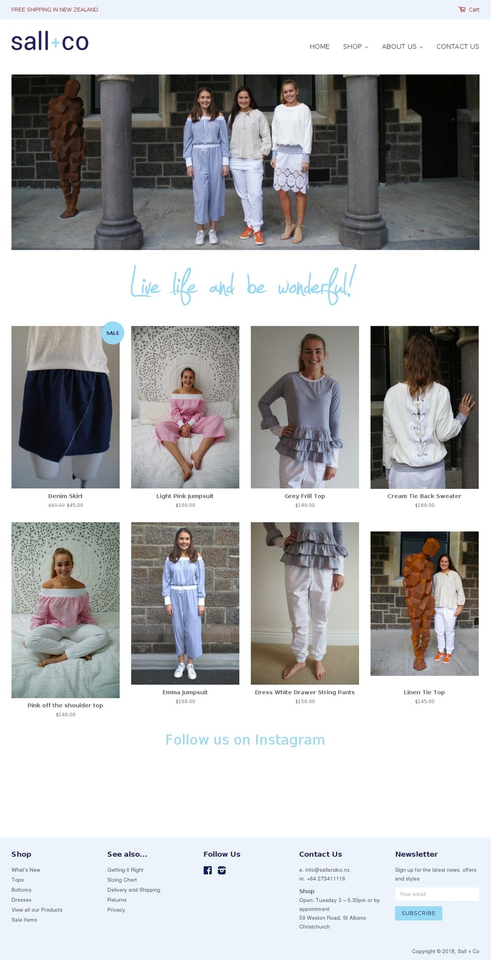 sallandco.com — Shopify storefront screenshot