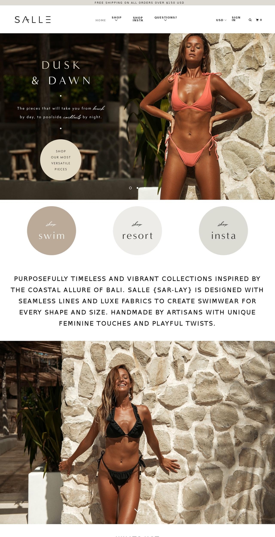 salleswim.com — Shopify storefront screenshot
