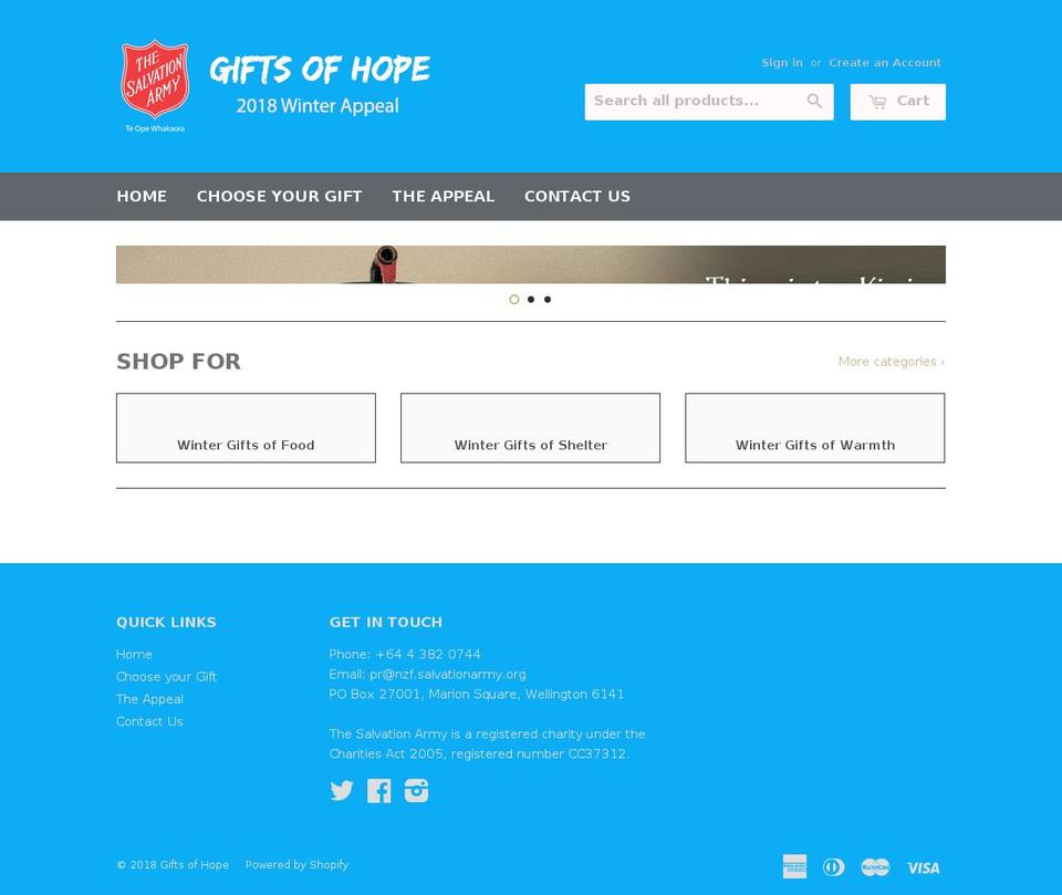 salliesgiftsofhope.org shopify website screenshot