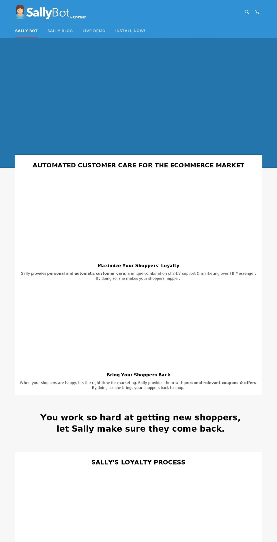 sallybot.com — Shopify storefront screenshot