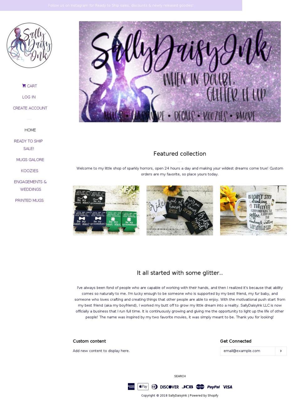 sallydaisyink.com shopify website screenshot