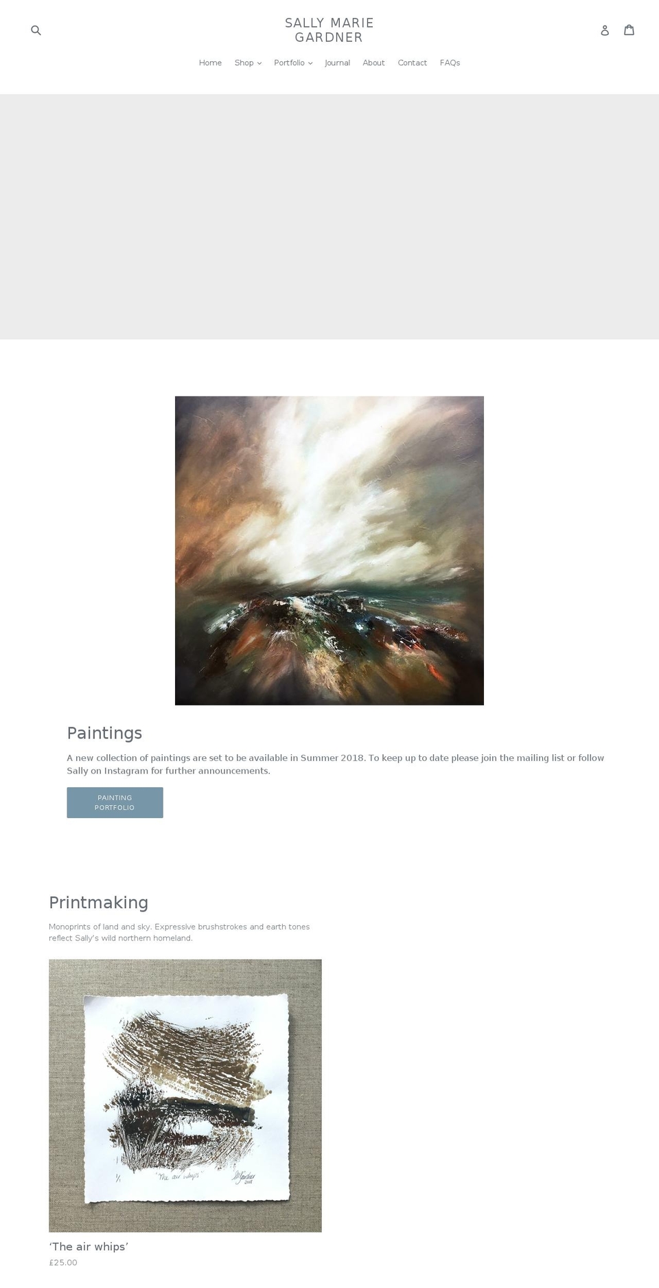 sallymariegardner.com shopify website screenshot