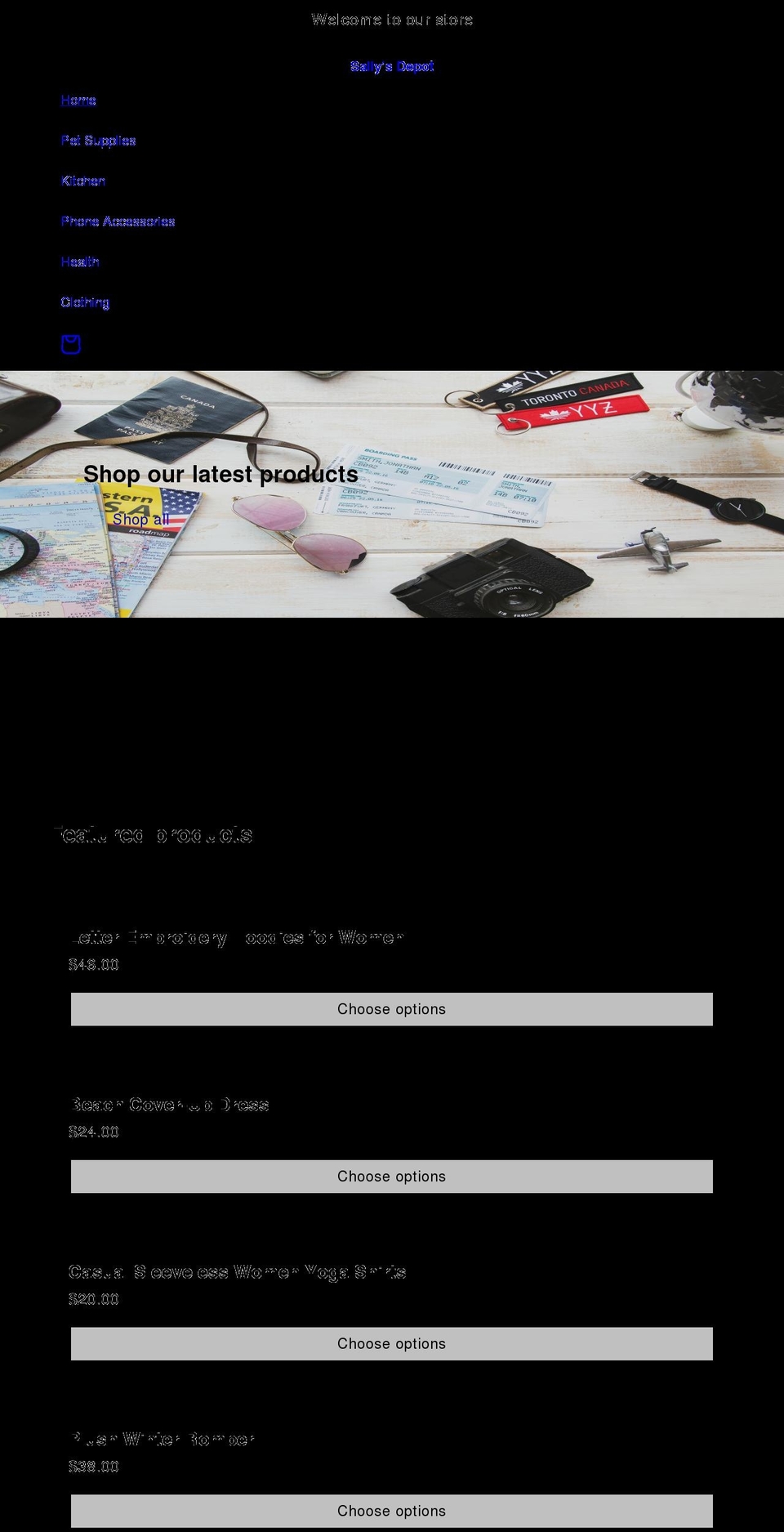 sallysdepot.com shopify website screenshot
