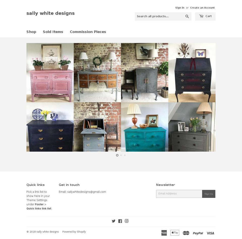 sallywhitedesigns.co.uk shopify website screenshot