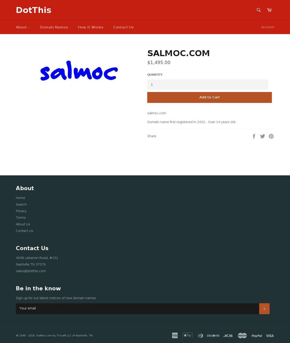 salmoc.com — Shopify storefront screenshot