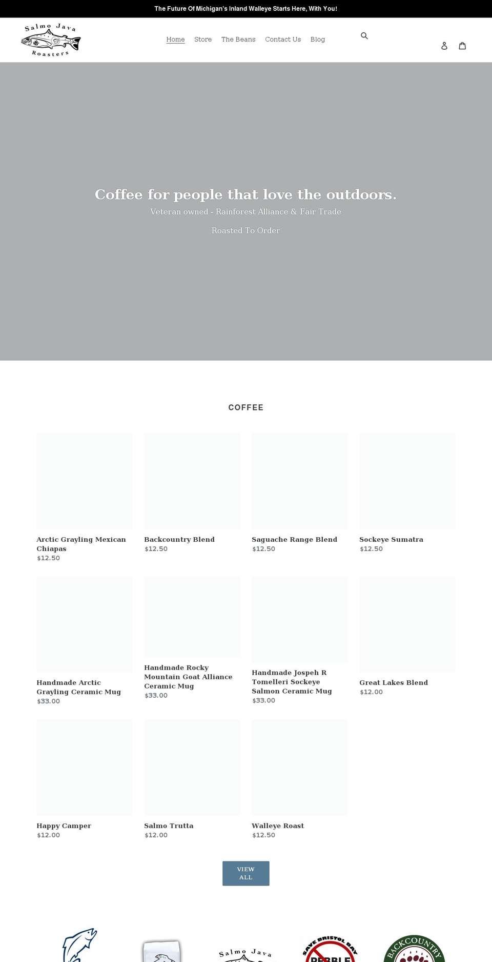 salmojavaroasters.com shopify website screenshot