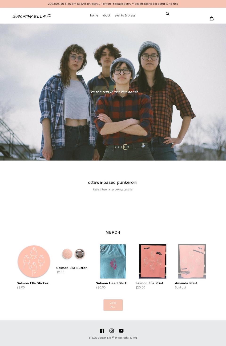 salmon-ella.com shopify website screenshot