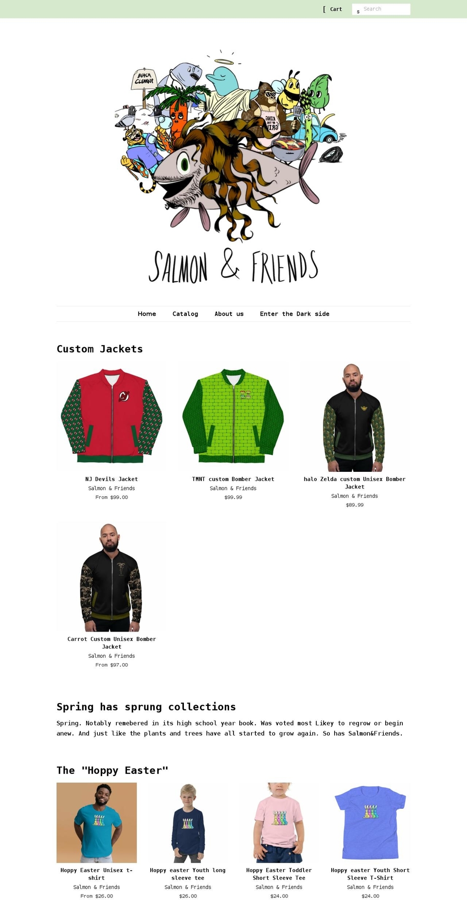 salmonandfriends.com shopify website screenshot