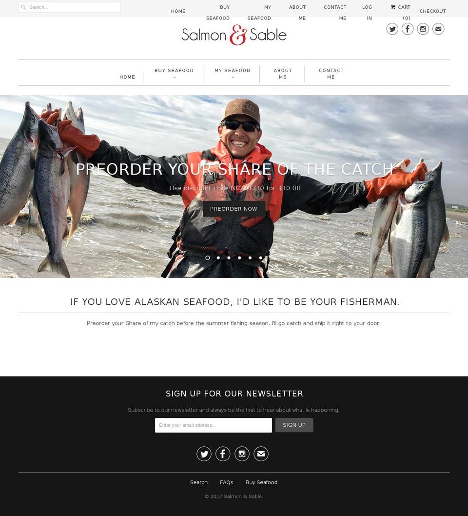 salmonandsable.com shopify website screenshot
