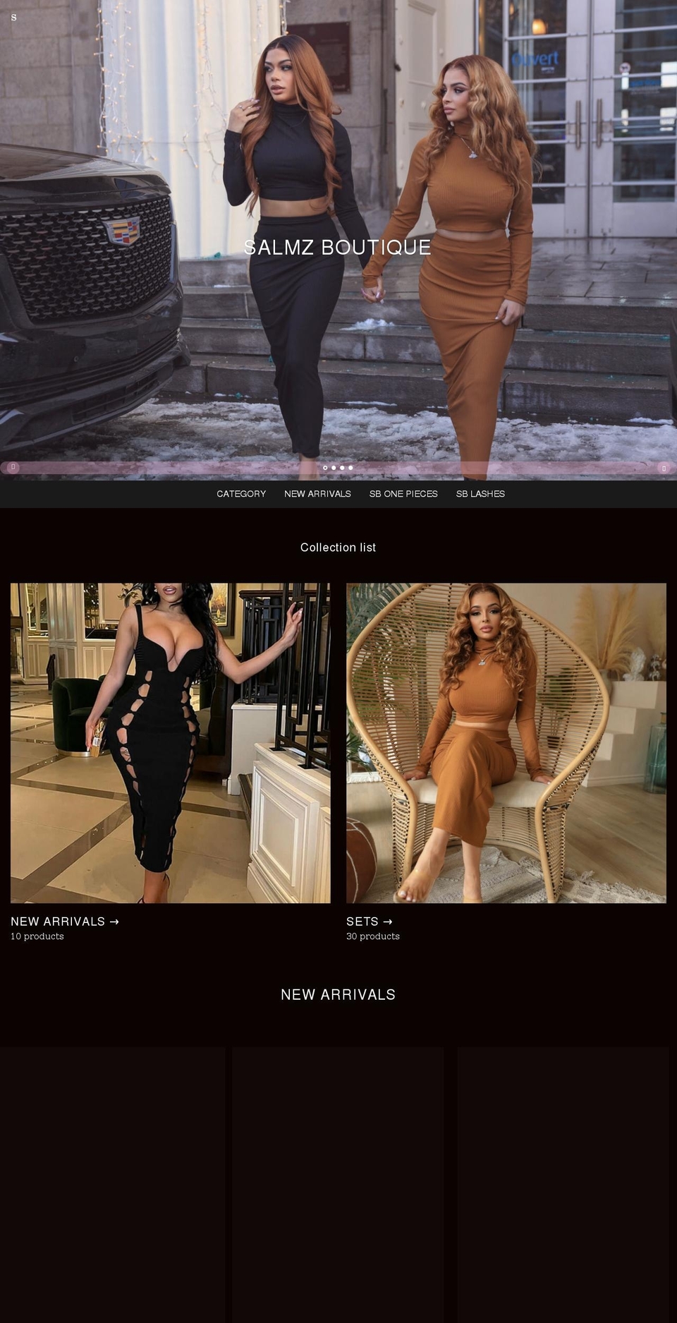 salmzboutique.com shopify website screenshot