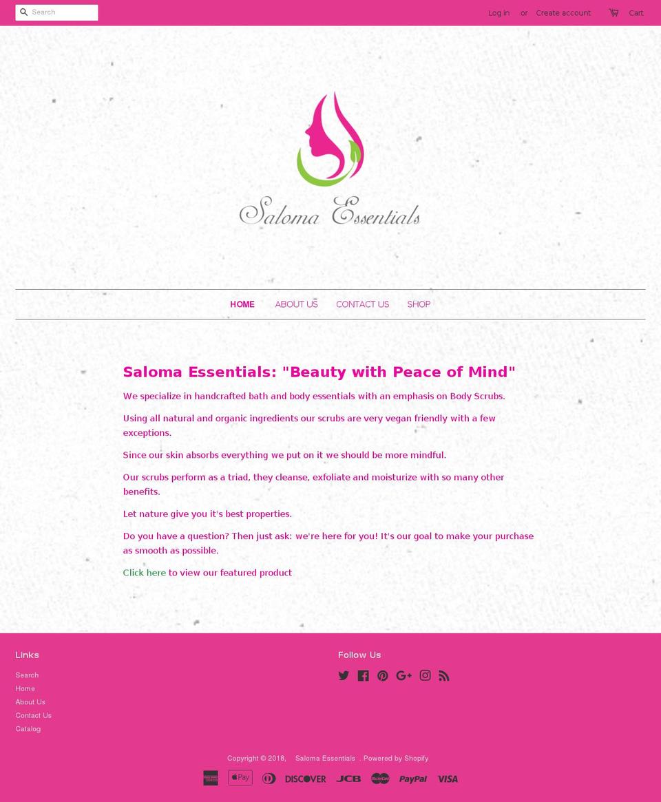 salomaessentials.com — Shopify storefront screenshot