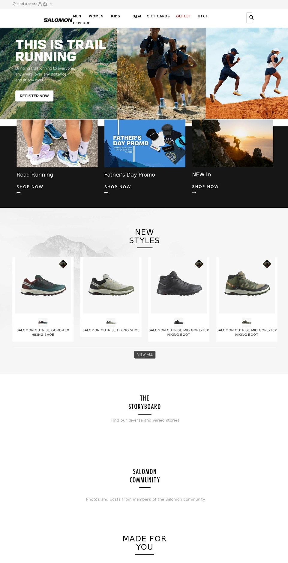 salomonsports.co.za shopify website screenshot