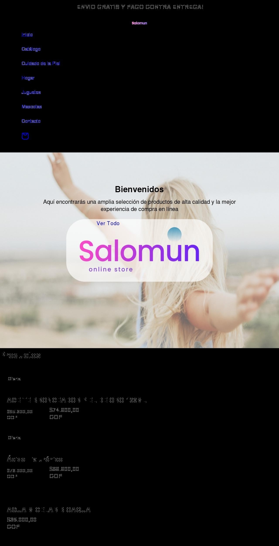 salomun.com shopify website screenshot