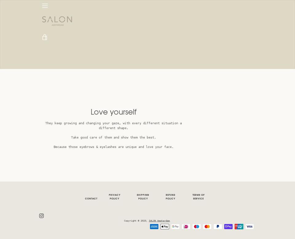 salon.amsterdam shopify website screenshot