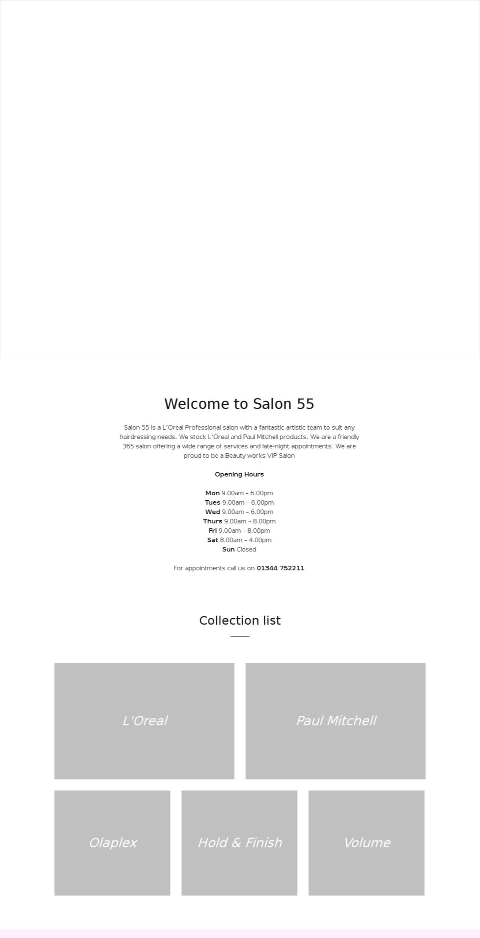 salon55.com shopify website screenshot