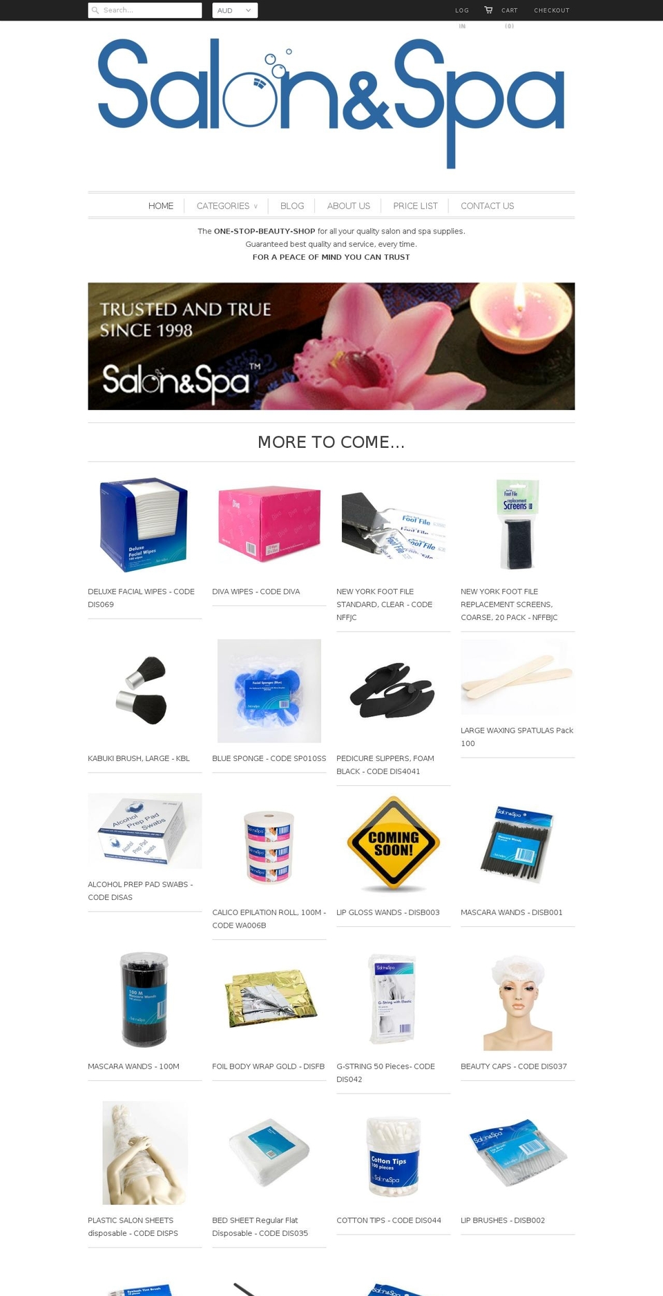 salonandspa.com.au shopify website screenshot