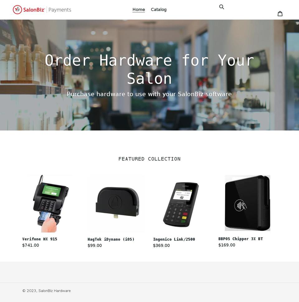 salonbiz-paysimple.com shopify website screenshot